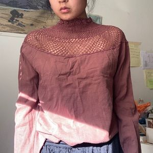 Free people crochet neck top